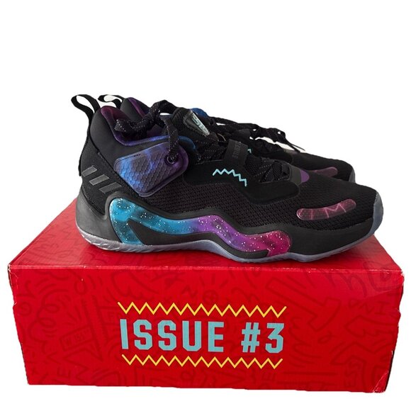 Mens Adidas D.O.N. Issue 3-GZ5526 Men’s Sz.10 & Women’s Size 11 Black & Purple - Picture 1 of 9
